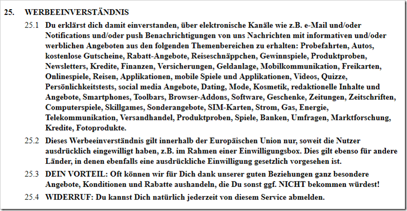 "Werbeeinverst&auml;ndnis" auf Facebook