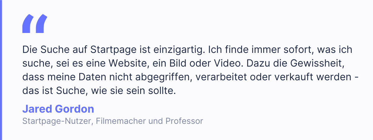 Startpage Nutzer f&uuml;hlen sich mit Startpage sicher im Netz.